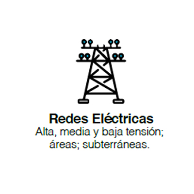 Redes Eléctricas Alta, media y baja tensión; áreas; subterráneas.